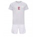 Camisa de Futebol Dinamarca Kasper Dolberg #12 Equipamento Secundário Infantil Mundo 2022 Manga Curta (+ Calças curtas)